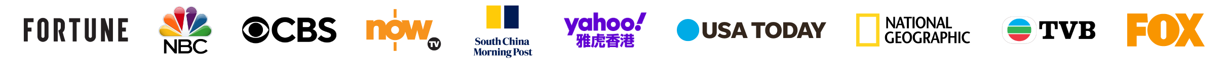Featured logos of various news and tv companies
